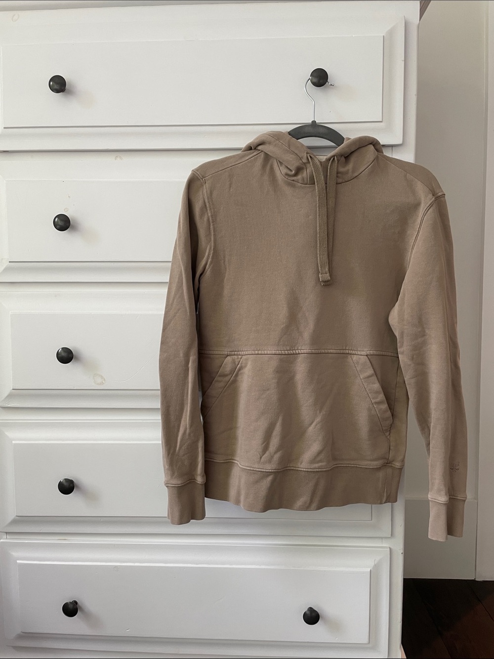 Club Monaco Men's Hooded Pullover Sweatshirt - Taupe Brown